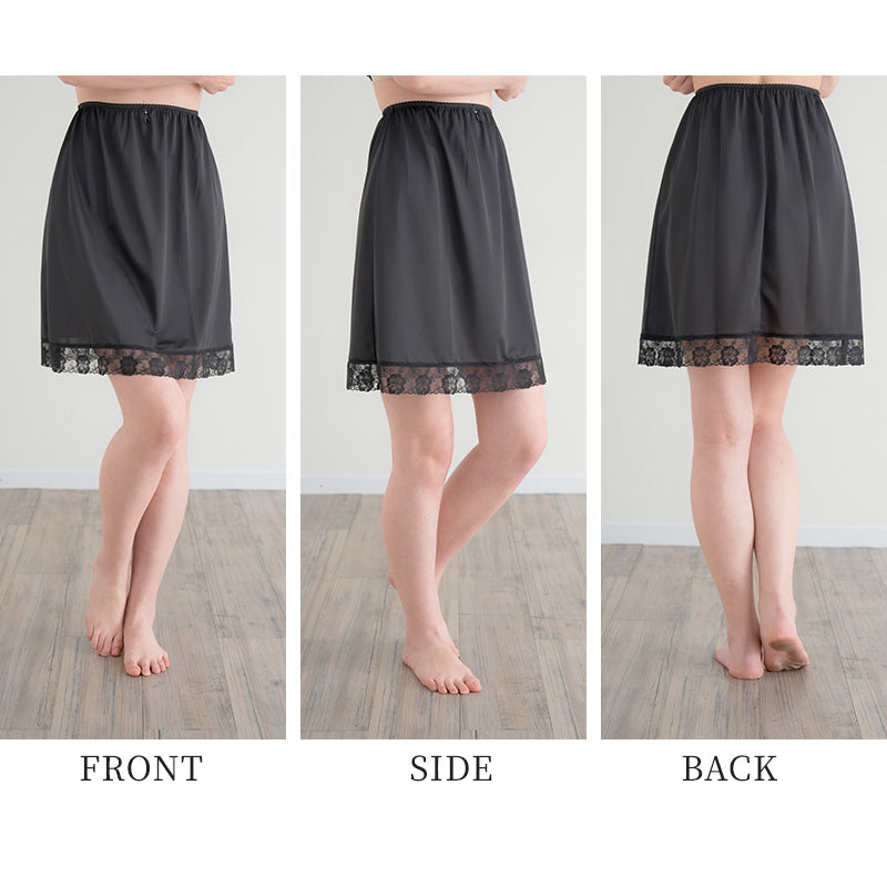 ペチコート レース スカート ショート ひざ上 M L LL 透けない