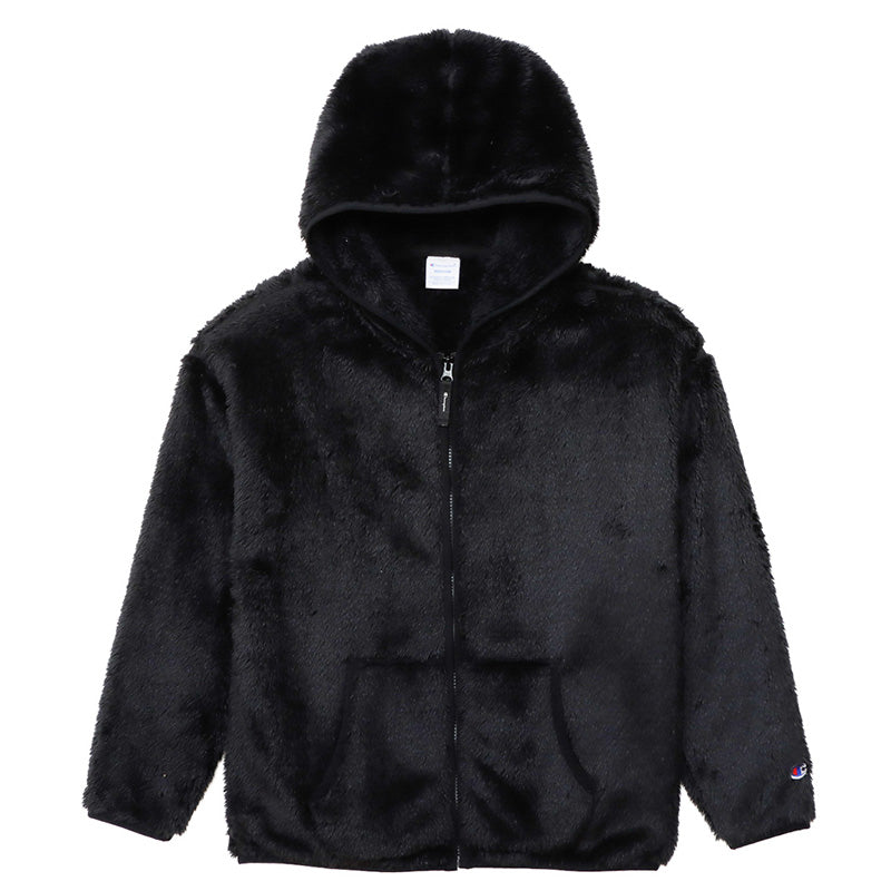 Champion チャンピオン レディース フリース ジャケット シープ M・L Champion ジップパーカー ロゴ入り フリース ボア 重ね着 冬 カジュアル ウィメンズ ジップフードジャケット