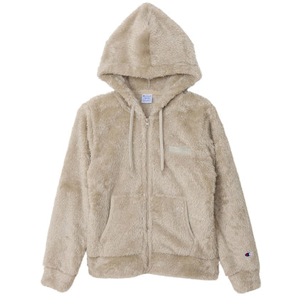 Champion レディース フリース ジャケット シープ M・L Champion ジップパーカー ロゴ入り フリース ボア 重ね着 冬 カジュアル ウィメンズ (送料無料)