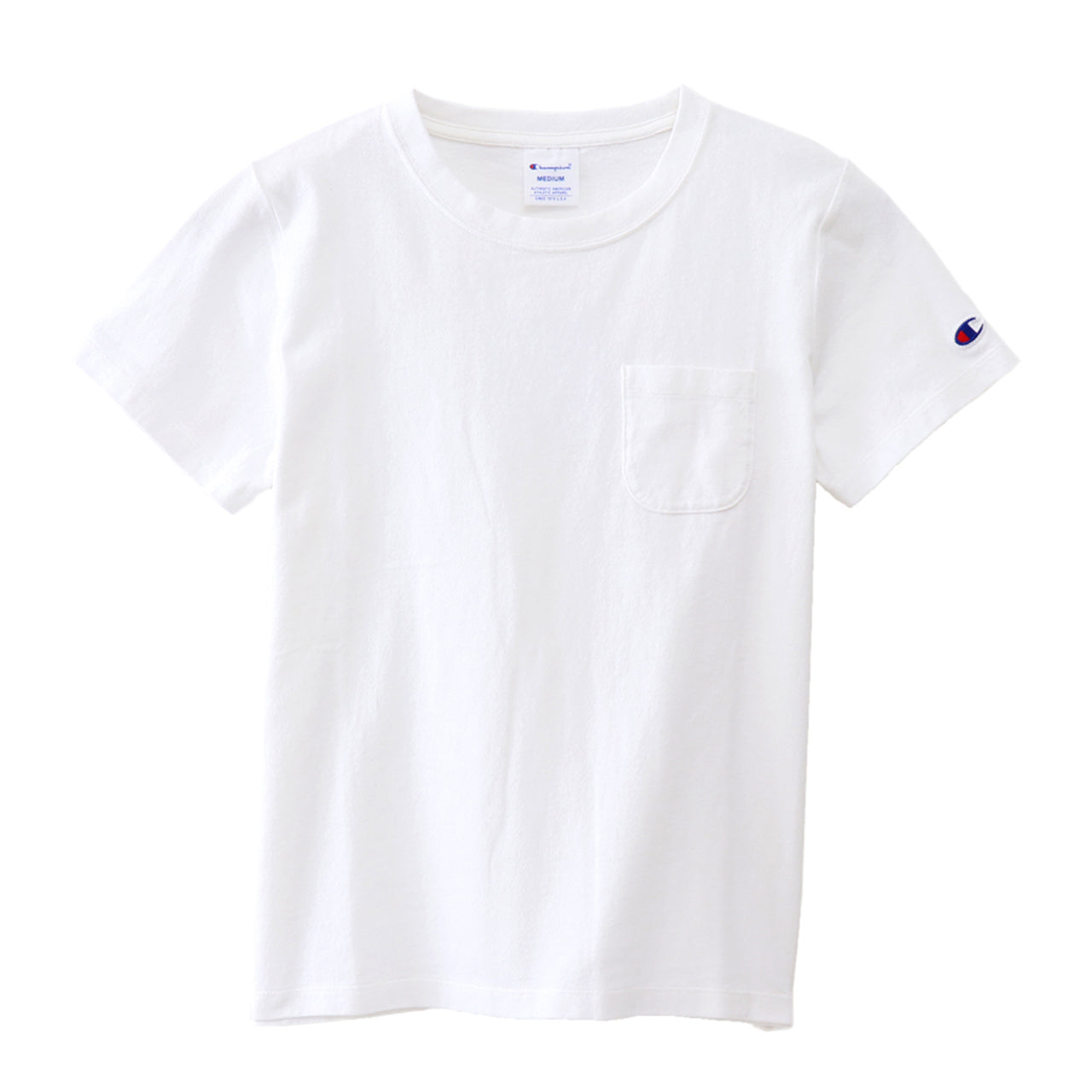 チャンピオン tシャツ レディース 半袖 ポケット 綿100% M・L (トップス コットン Tシャツ クルーネック ブランド Champion) (在庫限り)