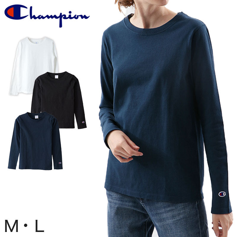 Champion レディース ロングスリーブTシャツ M・L (チャンピオン 長袖 綿100％ コットン100％) (在庫限り)