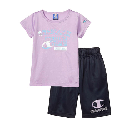 チャンピオン キッズ パジャマ 半袖 女の子 上下 100cm～160cm (子供 部屋着 夏用 半ズボン ルームウェア)