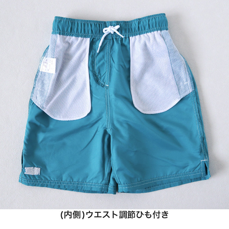 キッズ ハーフパンツ 子供 サーフパンツ スポーツ アウトドア 水陸両用 130cm～160cm ショートパンツ キャンプ 半ズボン スイミング 男児 ハーフボトム 川遊び プール 海 (在庫限り)