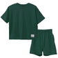 キッズ セットアップ 子供服 半袖 ハーフパンツ 上下セット 綿100％ オーバーサイズ 130 140 150 160 cm 夏服 男の子 女の子 ジュニア ルームウェア 部屋着 パジャマ 小学生 中学生 SHISKY ポケット付き 調整紐 無地 おしゃれ ゆったり 通学 外遊び