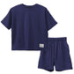 キッズ セットアップ 子供服 半袖 ハーフパンツ 上下セット 綿100％ オーバーサイズ 130 140 150 160 cm 夏服 男の子 女の子 ジュニア ルームウェア 部屋着 パジャマ 小学生 中学生 SHISKY ポケット付き 調整紐 無地 おしゃれ ゆったり 通学 外遊び