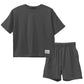 キッズ セットアップ 子供服 半袖 ハーフパンツ 上下セット 綿100％ オーバーサイズ 130 140 150 160 cm 夏服 男の子 女の子 ジュニア ルームウェア 部屋着 パジャマ 小学生 中学生 SHISKY ポケット付き 調整紐 無地 おしゃれ ゆったり 通学 外遊び
