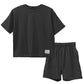 キッズ セットアップ 子供服 半袖 ハーフパンツ 上下セット 綿100％ オーバーサイズ 130 140 150 160 cm 夏服 男の子 女の子 ジュニア ルームウェア 部屋着 パジャマ 小学生 中学生 SHISKY ポケット付き 調整紐 無地 おしゃれ ゆったり 通学 外遊び