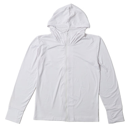 ラッシュガード レディース 長袖 パーカー ZIP ジップアップ フード付き 指穴付き M L 薄手 ソフトフィット 伸縮 紫外線対策 日焼け対策 水着 羽織り 海 プール ランニング ジョギング 登山 アウトドア ドライブ ミセス 婦人 女性 マリンスポーツ
