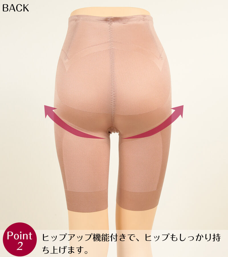 ガードル ロング丈 ハイウエスト レディース お腹 太もも 引き締め 補正 下着 ボトム 64cm～76cm 細見せ お腹押さえ ヒップアップ 女性 婦人 シェイプアップ 補整 インナー (在庫限り)