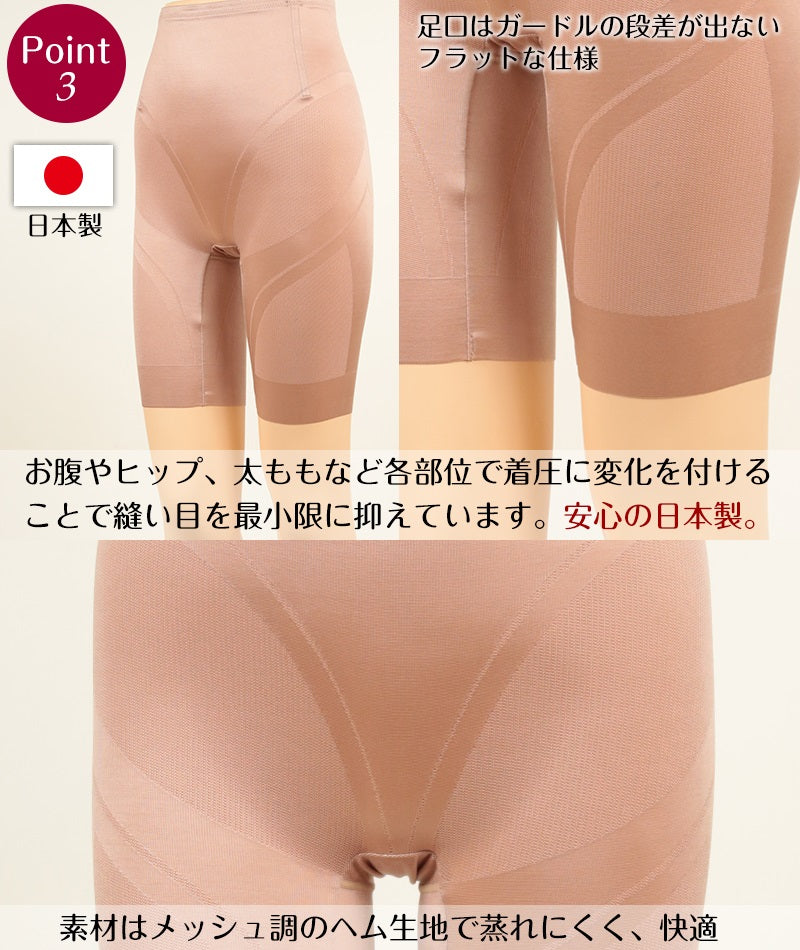 ガードル ロング丈 ハイウエスト レディース お腹 太もも 引き締め 補正 下着 ボトム 64cm～76cm 細見せ お腹押さえ ヒップアップ 女性 婦人 シェイプアップ 補整 インナー (在庫限り)