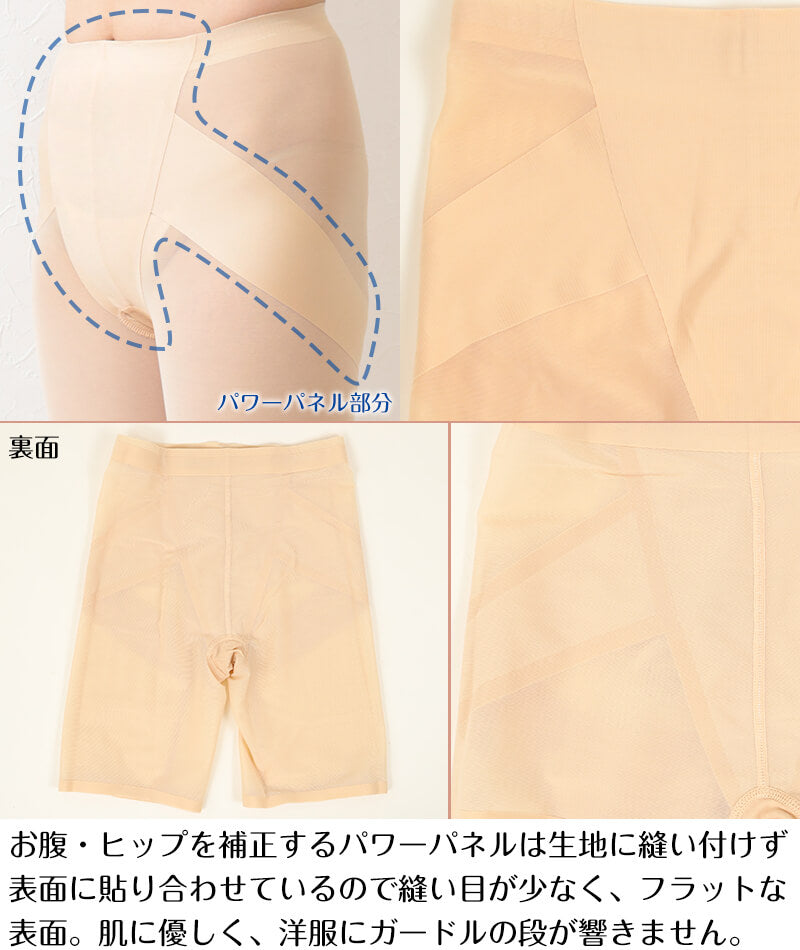 ロングガードル 薄手 ヒップアップ ひびきにくい M～LL (補正下着 ガードル ぽっこりお腹 引き締め 補整下着 レディース ボトム インナー 夏) (在庫限り)