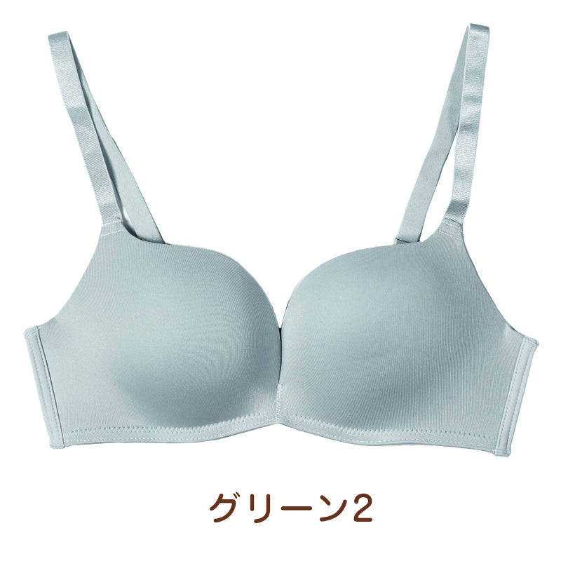 ブラ 脇肉 ノンワイヤー レディース ブラジャー ノンワイヤーブラ M L LL やわらかい モールドカップ ひびきにくい 可愛い 背中すっきり シンプル 無地
