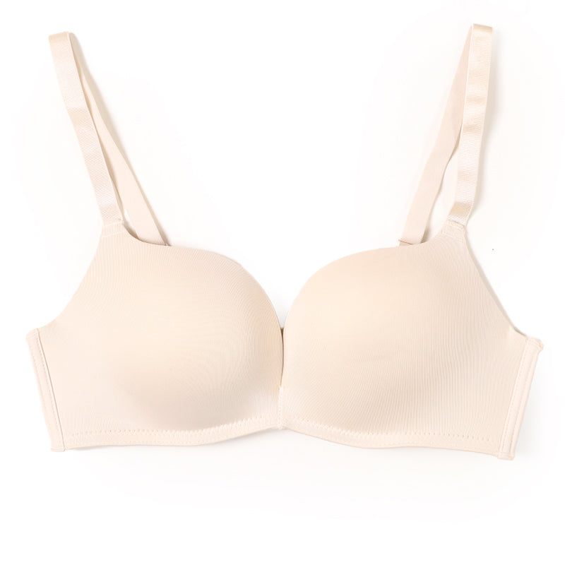 ブラ 脇肉 ノンワイヤー レディース ブラジャー ノンワイヤーブラ M L LL やわらかい モールドカップ ひびきにくい 可愛い 背中すっきり シンプル 無地