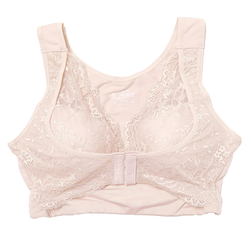 ノンワイヤーブラ フロントホック 育乳 ナイトブラ 補正 ブラジャー M L LL ねるねん 前開き ブラジャー 前あき ブラ レディース 下着 インナー レース かわいい