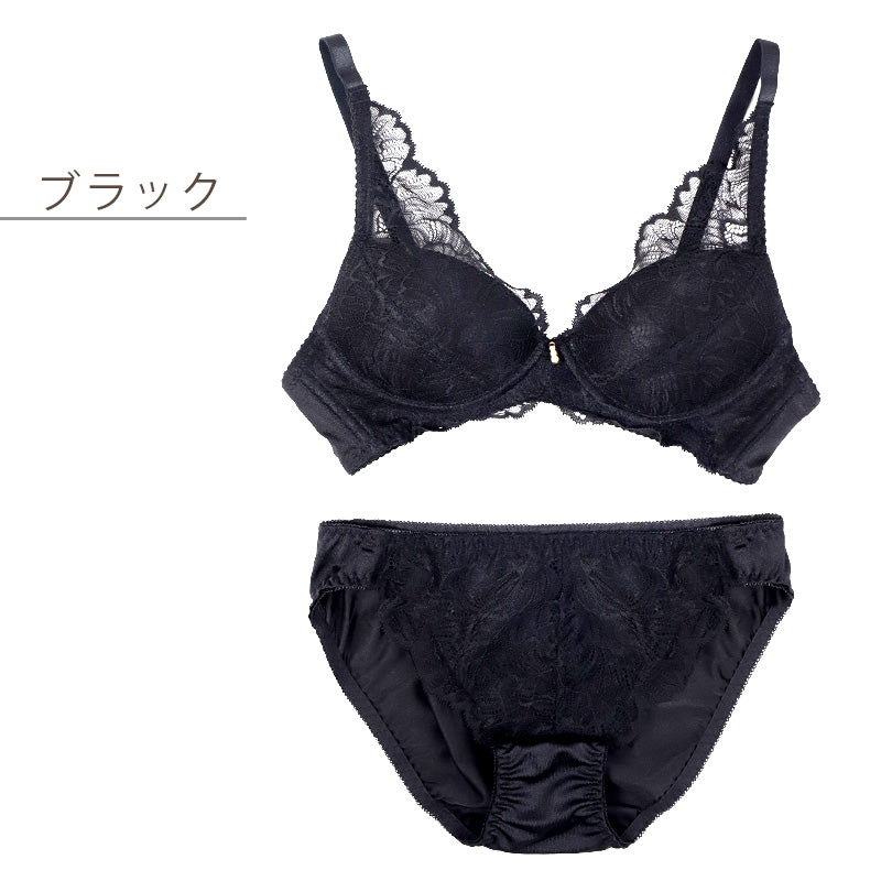 ノンワイヤー ブラ ショーツ 上下セット S ～ LL ブラジャー フルカップ レディース 下着 セットアップ インナー レース かわいい 補整下着 痛くない 楽ちん