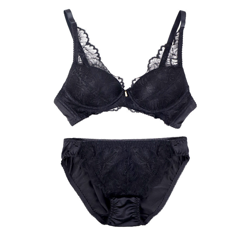ノンワイヤー ブラ ショーツ 上下セット S ～ LL ブラジャー フルカップ レディース 下着 セットアップ インナー レース かわいい 補整下着 痛くない 楽ちん