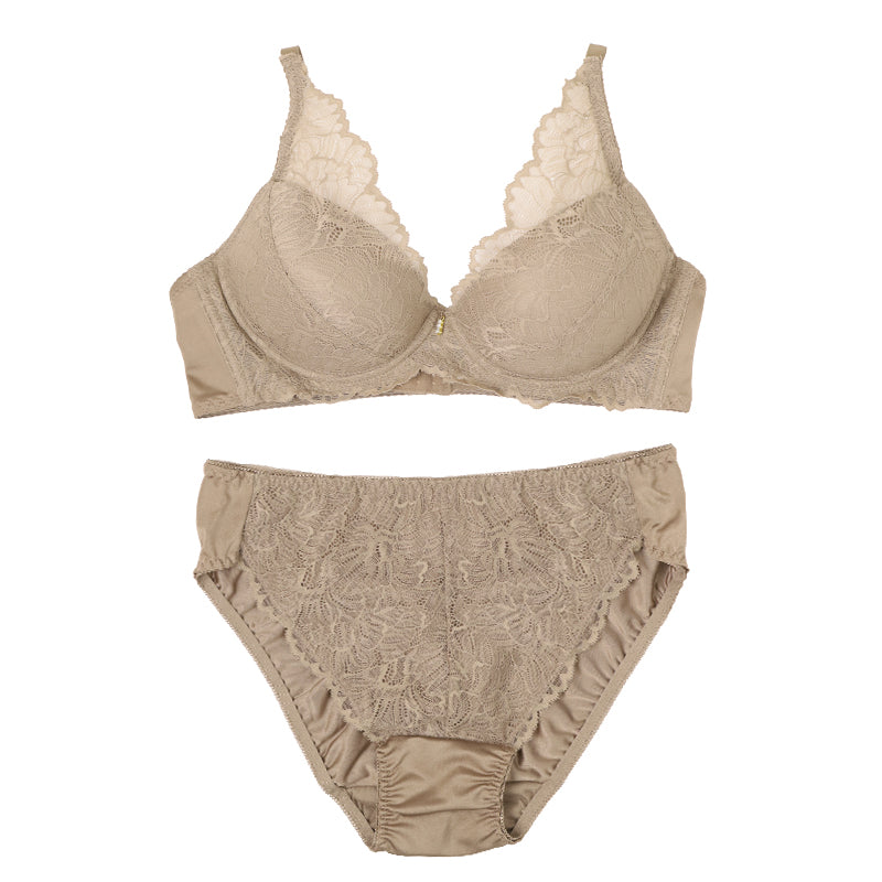 ノンワイヤー ブラ ショーツ 上下セット 大きいサイズ 3L ～ 5L ブラジャー フルカップ レディース 下着 セットアップ インナー レース かわいい 補整下着 痛くない 楽ちん