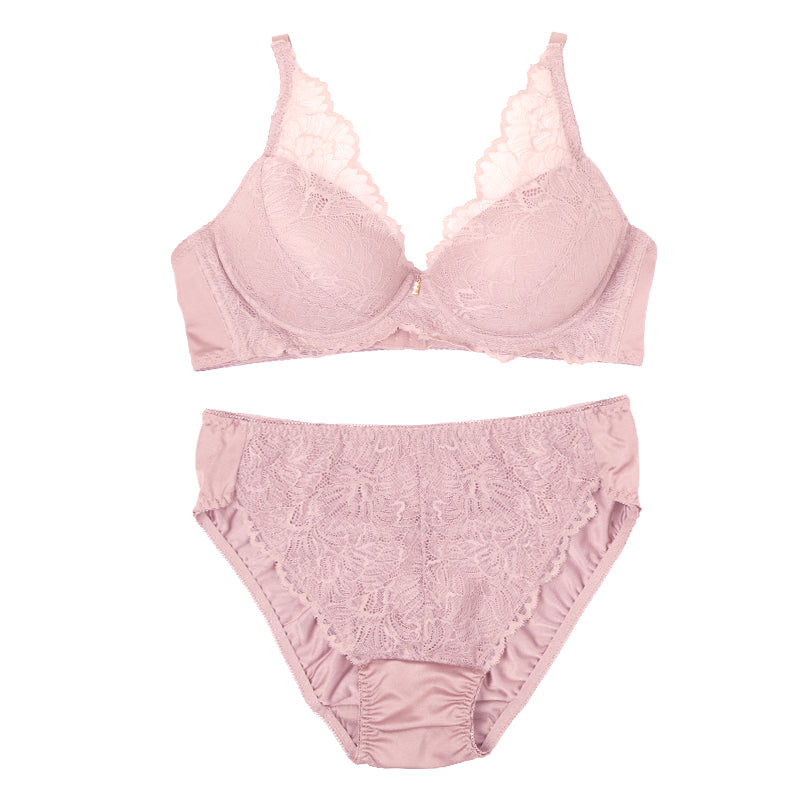 ノンワイヤー ブラ ショーツ 上下セット 大きいサイズ 3L ～ 5L ブラジャー フルカップ レディース 下着 セットアップ インナー レース かわいい 補整下着 痛くない 楽ちん