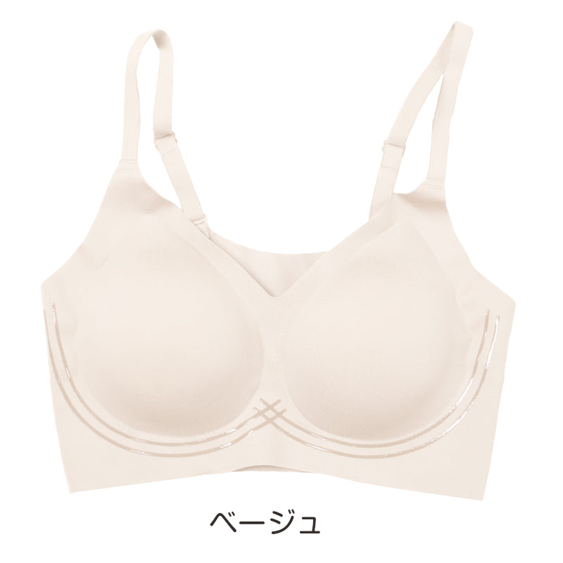 ブラ 脇肉 ノンワイヤー ハーフトップ レディース ブラジャー ノンワイヤーブラ M L LL エアドリームプラス やわらかい モールドカップ ひびきにくい 可愛い 背中すっきり シンプル 無地