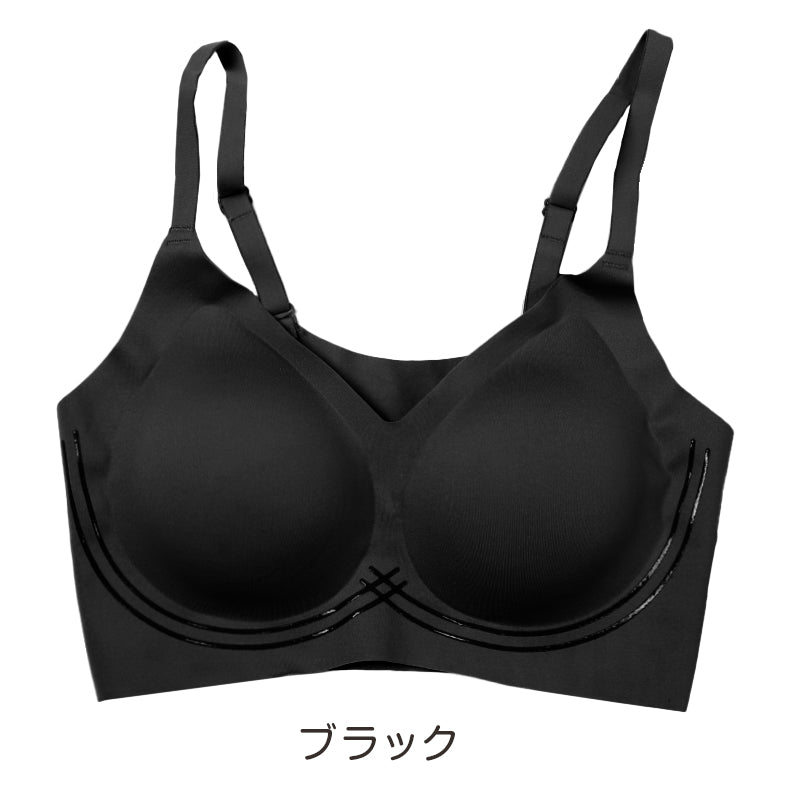 ブラ 脇肉 ノンワイヤー ハーフトップ レディース ブラジャー ノンワイヤーブラ M L LL エアドリームプラス やわらかい モールドカップ ひびきにくい 可愛い 背中すっきり シンプル 無地