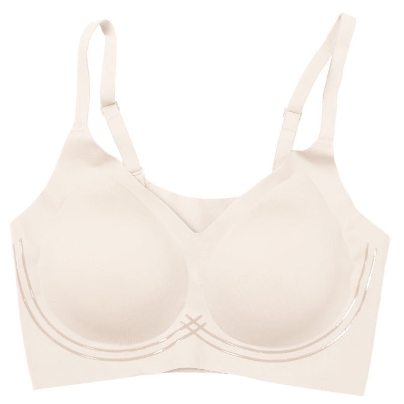 ブラ 脇肉 ノンワイヤー ハーフトップ レディース ブラジャー ノンワイヤーブラ M L LL エアドリームプラス やわらかい モールドカップ ひびきにくい 可愛い 背中すっきり シンプル 無地