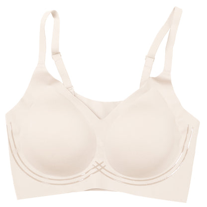 ブラ 脇肉 ノンワイヤー ハーフトップ レディース ブラジャー ノンワイヤーブラ M L LL エアドリームプラス やわらかい モールドカップ ひびきにくい 可愛い 背中すっきり シンプル 無地