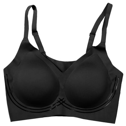 ノンワイヤー ブラジャー シームレス レディース ハーフトップ 美胸ブラ ノンワイヤーブラ 楽ブラ M L LL 3L 4L 5L ナイトブラ お家ブラ 脇高 姿勢サポート 縫い目なし インナー 下着 らくちん シンプル 無地 ストレッチ