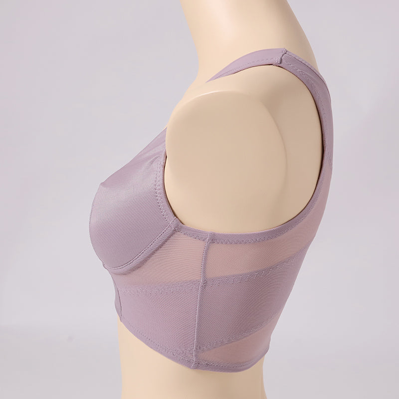 ハーフトップ 巻き肩対策 補正下着 レディース ノンワイヤーブラ モールドブラ シームレス 補整 下着 M～LL インナー 女性 婦人 ブラジャー ハーフトップブラ カシュクール 姿勢矯正 引き締め