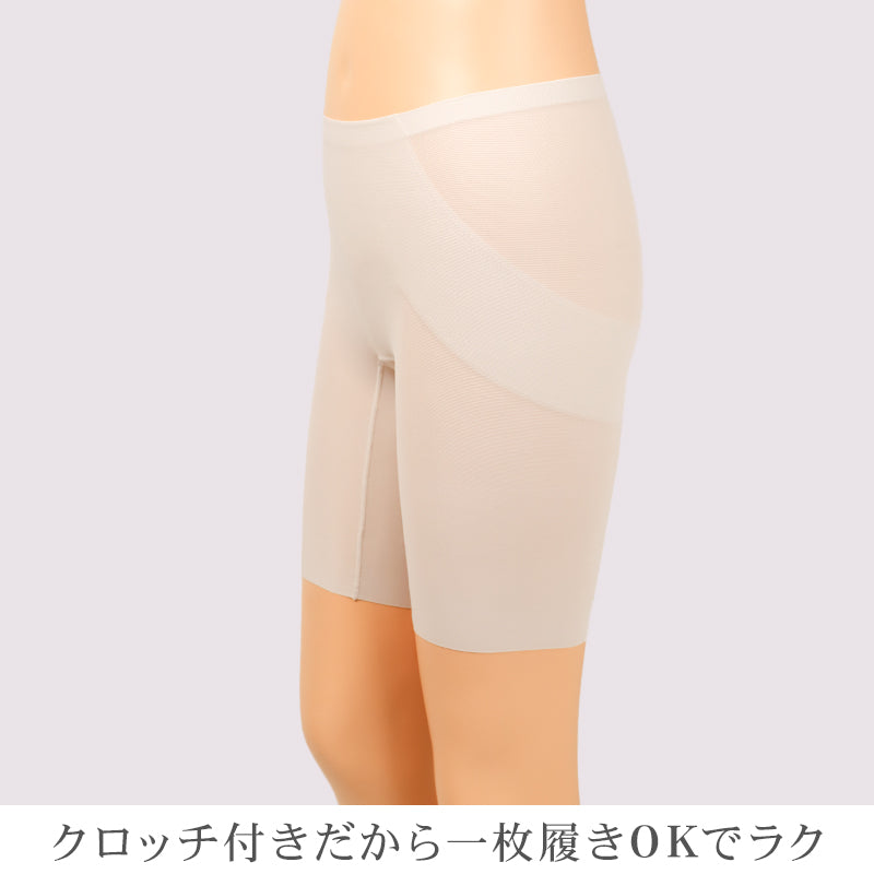 ガードル ロング レディース ヒップアップ 補整下着 シームレス ハイウエスト お腹引き締め 裾ヘム 一枚履きOK M L LL インナー 下着 美尻 美ライン 無地