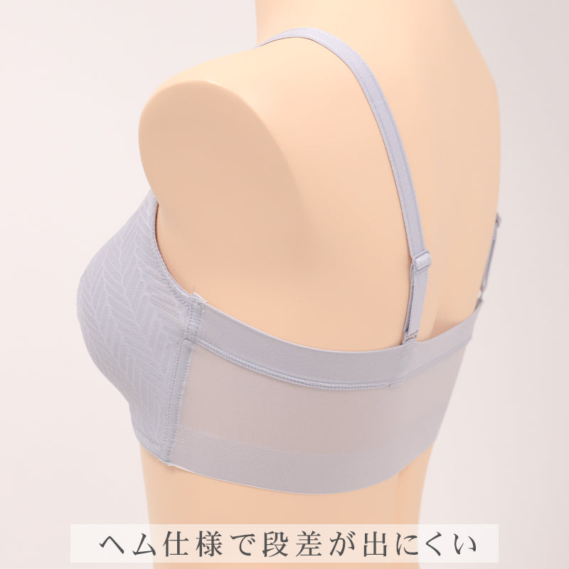 ハーフトップ ノンワイヤーブラ シームレスブラ レディース ヘムブラ メッシュ 涼しい インナー 夏用 ムレにくい ひびきにくい フィット 軽い ストレスフリー M L LL リラックスブラ デイリー 女性用 下着