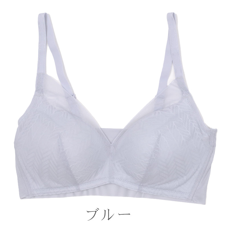 ハーフトップ ノンワイヤーブラ シームレスブラ レディース ヘムブラ メッシュ 涼しい インナー 夏用 ムレにくい ひびきにくい フィット 軽い ストレスフリー M L LL リラックスブラ デイリー 女性用 下着