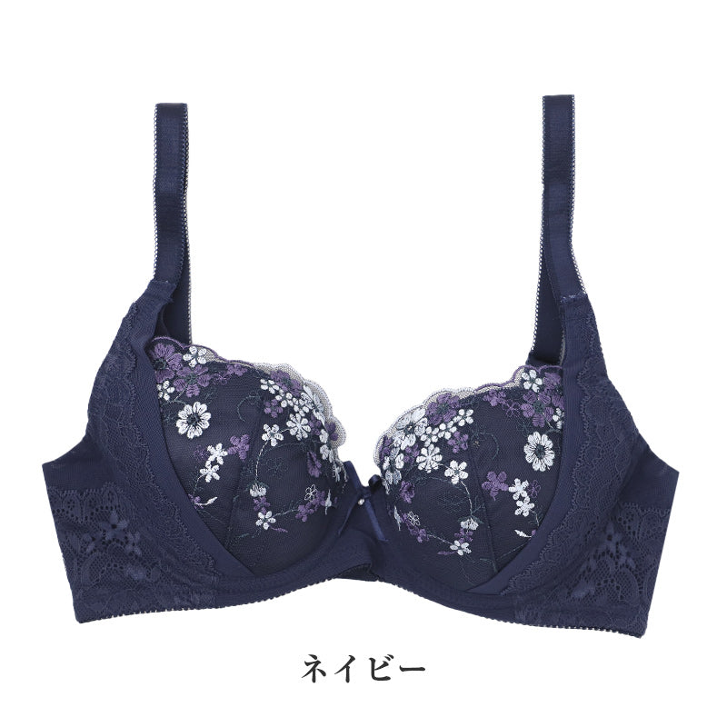 ブラジャー レディース ワイヤーブラ 美胸 リフトアップ Wリフト 脇肉 パワーネット B70～E85 3/4カップ パッド入り ストレッチレース バストメイク ボリューム感 ホールド レースブラ 女性用 下着 インナー ランジェリー 普段使い キレイ工房
