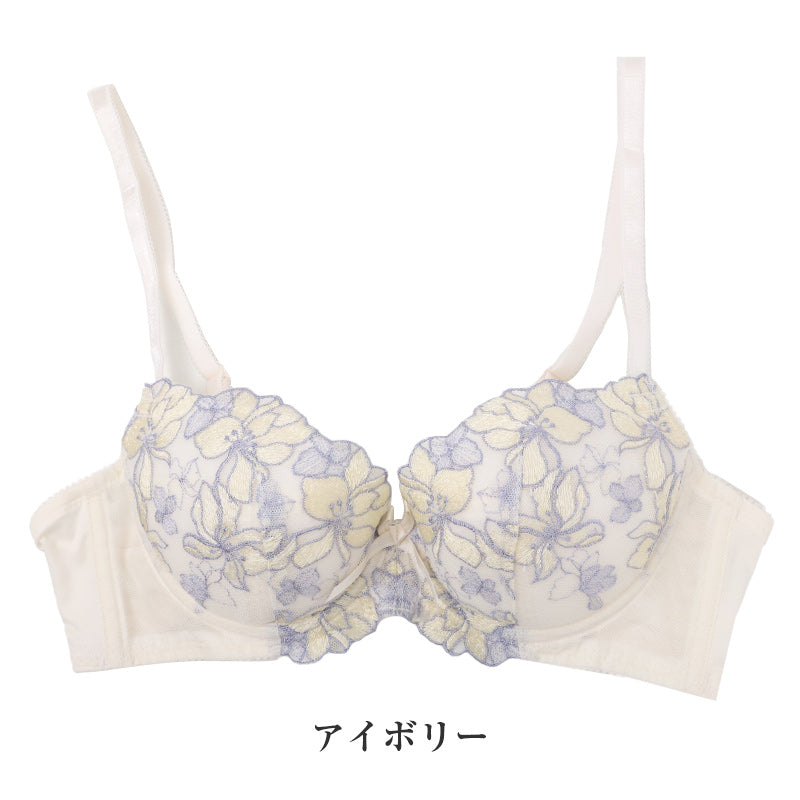 ブラジャー レディース ワイヤーブラ 脇高 脇流れ対策 美胸ブラ 脇すっきり 3/4カップ A70～D85 バストメイク 後ろ安定 大人可愛い レースブラ ワイヤー入り 単品ブラ 女性用 下着 インナー ランジェリー フェミニン シャルマン