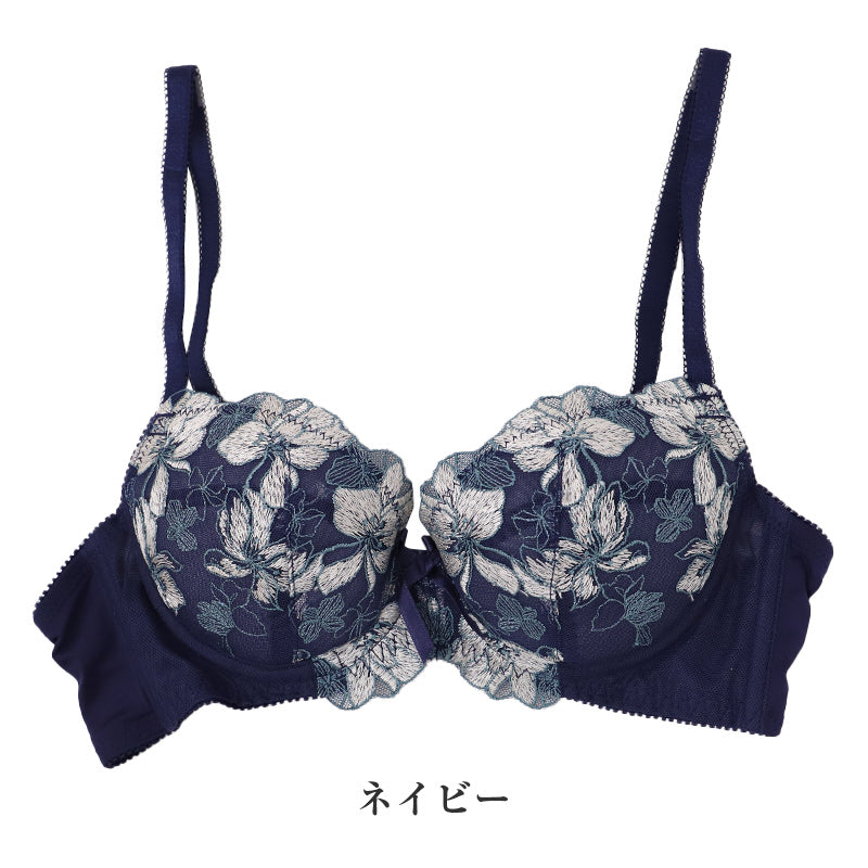 ブラジャー レディース ワイヤーブラ 脇高 脇流れ対策 美胸ブラ 脇すっきり 3/4カップ A70～D85 バストメイク 後ろ安定 大人可愛い レースブラ ワイヤー入り 単品ブラ 女性用 下着 インナー ランジェリー フェミニン シャルマン