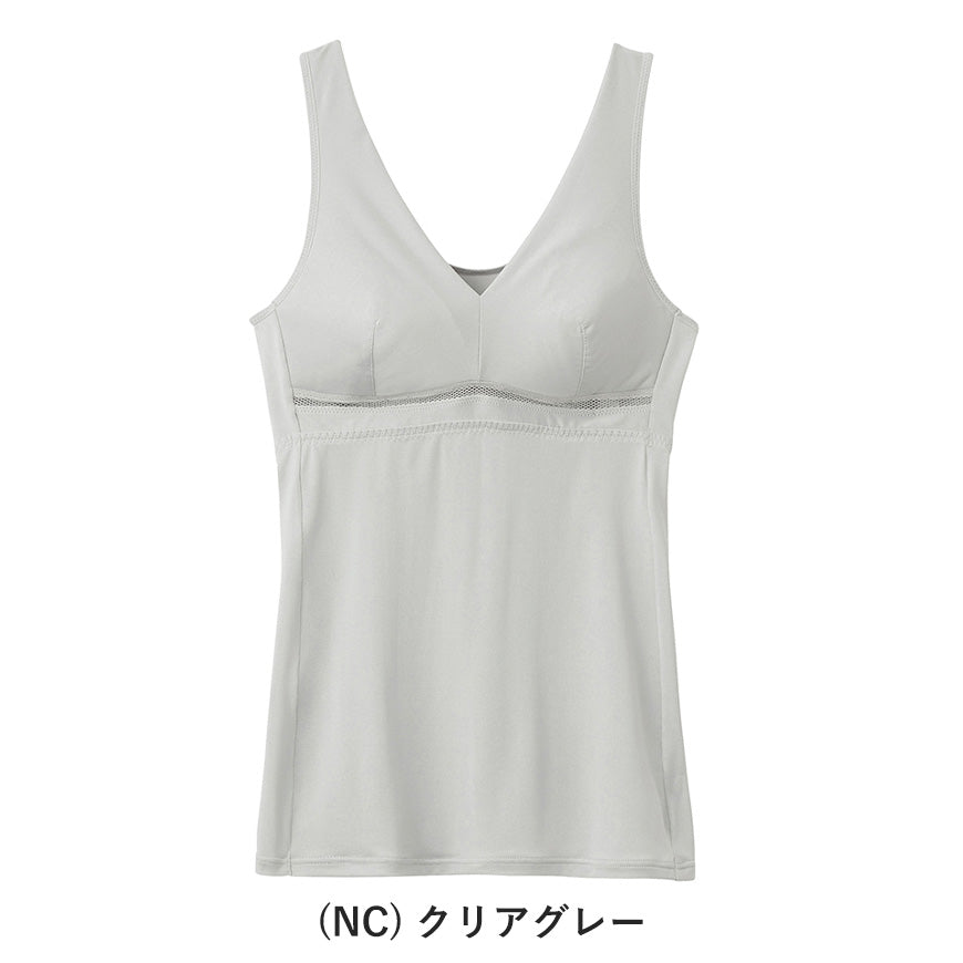 グンゼ ブラキャミソール 夏 下着 レディース M～LL 肌着 春夏 カップ付き インナー 吸汗速乾 GUNZE クールマジック (在庫限り)