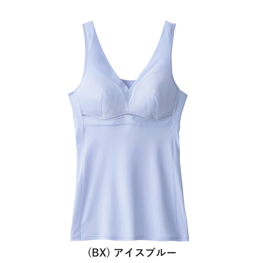 グンゼ ブラキャミソール 夏 下着 レディース M～LL 肌着 春夏 カップ付き インナー 吸汗速乾 GUNZE クールマジック (在庫限り)