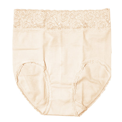 ショーツ レディース 綿混 レース M L LL ハーフショーツ パンツ コットン やわらかい 肌ざわり 敏感肌 シンプル 無地  インナー