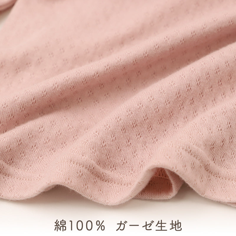 レディース インナー 綿100％ ガーゼ 3分袖 日本製 ふわふわコットン 婦人肌着 ミセス シニア S M L LL 綿 コットン 肌着 下着 レディース肌着 綿インナー 日本製インナー 女性用 ガーゼインナー 3分袖インナー 婦人インナー 半袖肌着