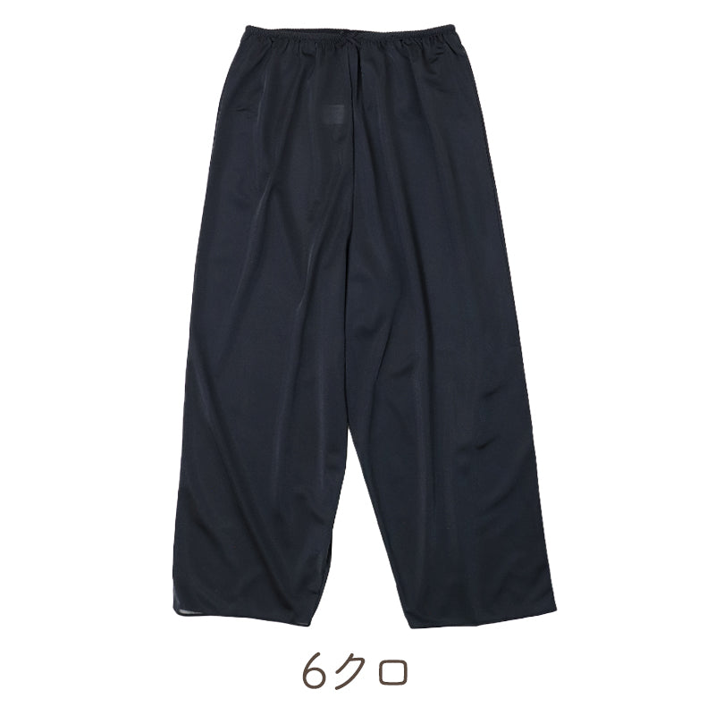 ペチパンツ レディース 日本製 80cm丈 ロングキュロット ペチコート ポリエステル なめらか レースなし シンプル 婦人 ミセス 女性 下着 肌着 インナー 下ばき ズボン下 M～LL  ロングスカート ロングパンツ ペチコートパンツ キュロットペチコート