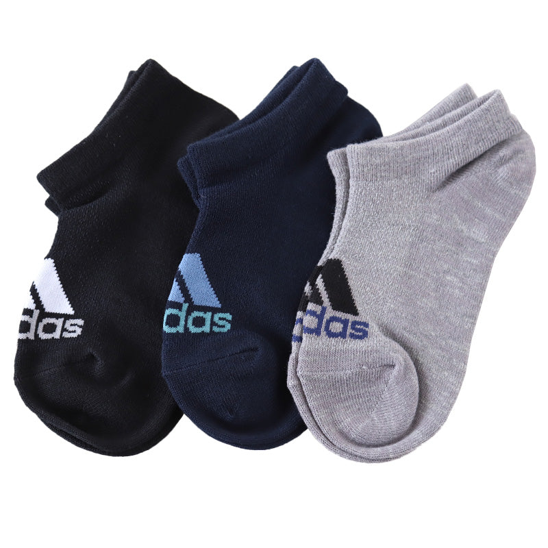 adidas 子供 スニーカーソックス 甲メッシュ 3足組 19-21cm～23-25cm アディダス キッズ ソックス 靴下 くるぶし 男の子 補強 ３足組