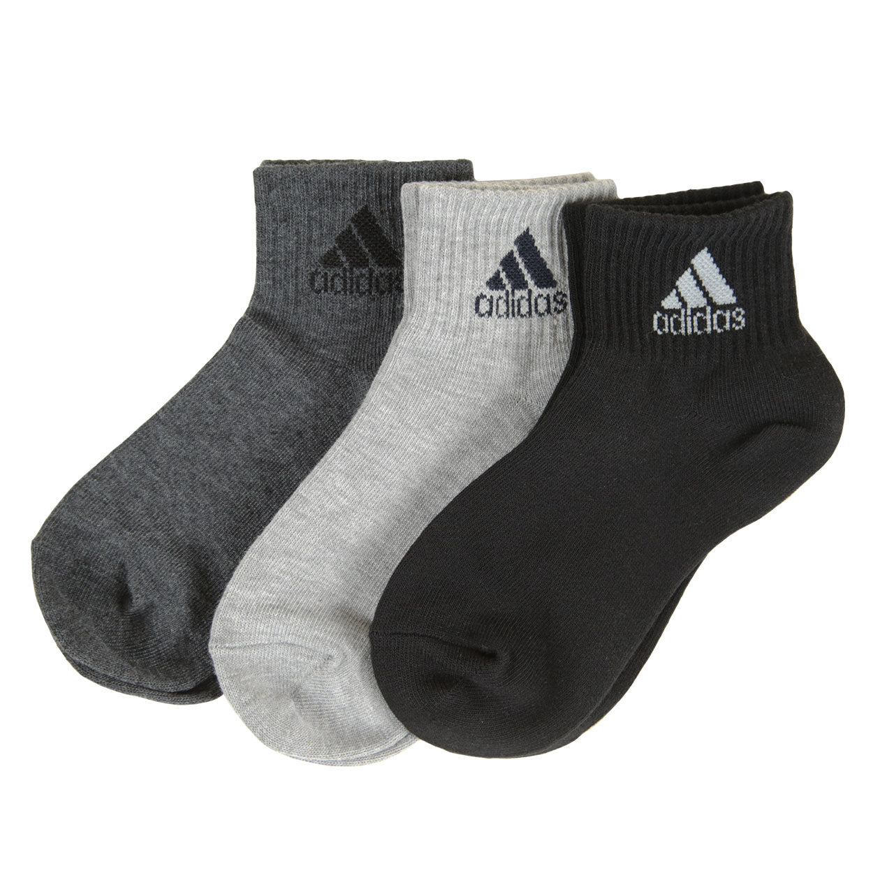 靴下 キッズ 子供用 ショートソックス 3足組 adidas 19-21cm～23-25cm (スニーカーソックス 子ども ジュニア くつ下 ワンポイント 丈夫 スポーツソックス)