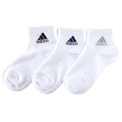 靴下 キッズ 子供用 ショートソックス 3足組 adidas 19-21cm～23-25cm (スニーカーソックス 子ども ジュニア くつ下 ワンポイント 丈夫 スポーツソックス)