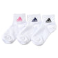 靴下 キッズ 子供用 ショートソックス 3足組 adidas 19-21cm～23-25cm (スニーカーソックス 子ども ジュニア くつ下 ワンポイント 丈夫 スポーツソックス)