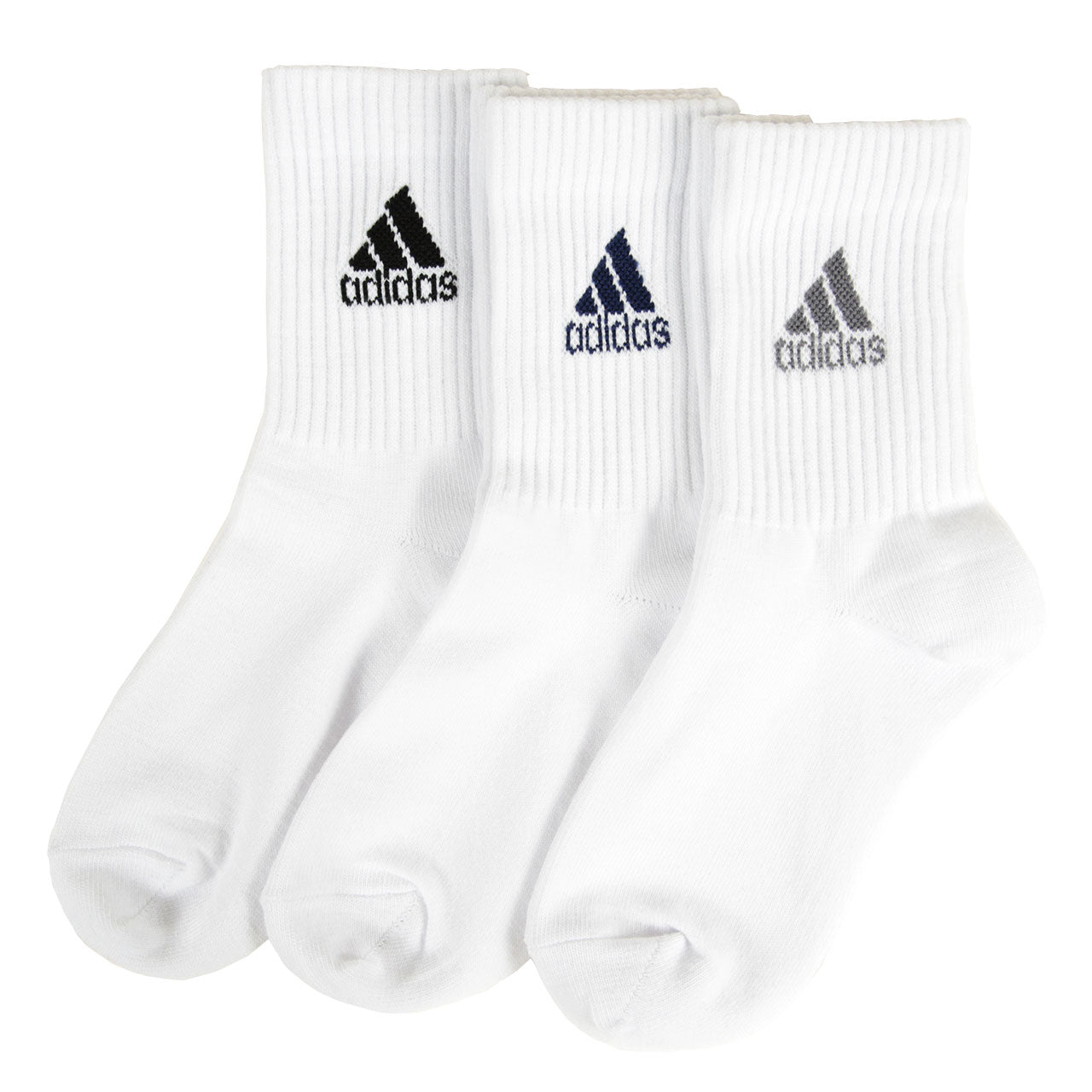 アディダス キッズ ショートソックス 子供 靴下 adidas 男の子 女の子 セット 3足組 19-21cm～23-25cm (ロークルー丈  ソックス 子ども ジュニア くつ下 まとめ買い ワンポイント 丈夫 スポーツソックス) (在庫限り)