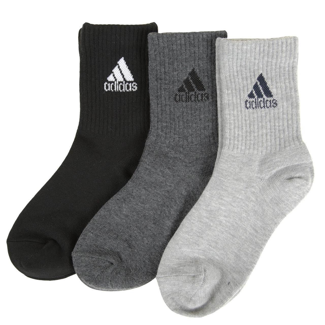 アディダス キッズ ショートソックス 子供 靴下 adidas 男の子 女の子 セット 3足組 19-21cm～23-25cm (ロークルー丈 ソックス 子ども ジュニア くつ下 まとめ買い ワンポイント 丈夫 スポーツソックス) (在庫限り)