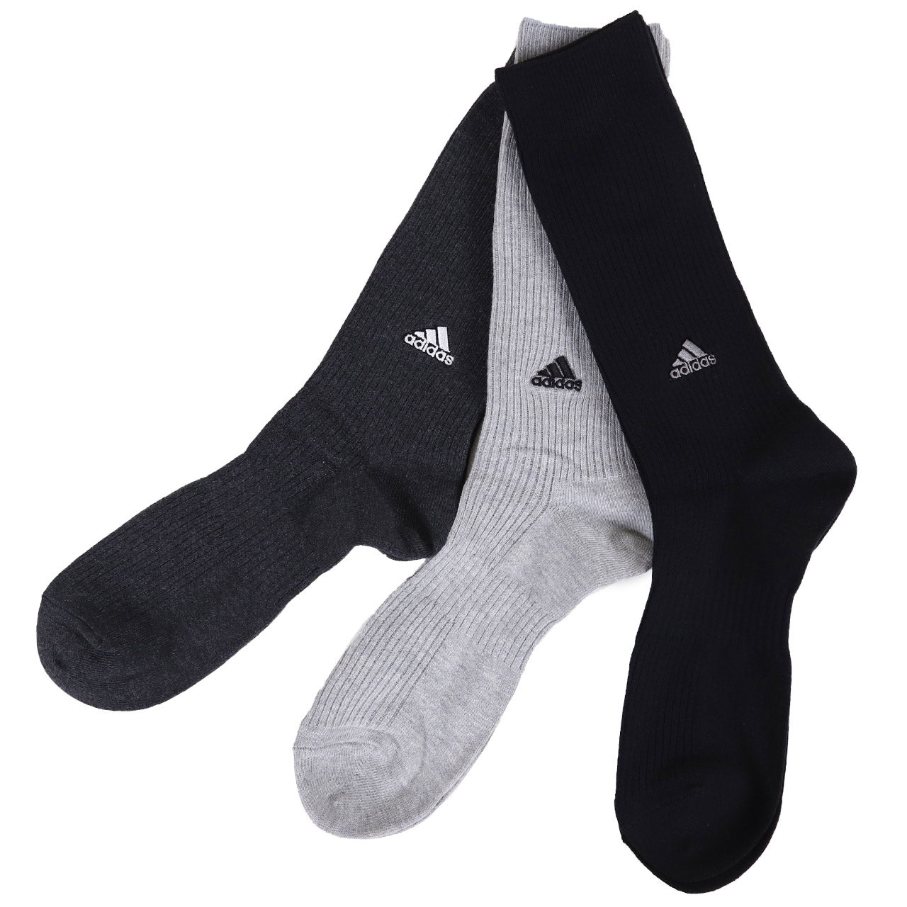 adidas クルー丈ソックス 3足組 消臭加工 24-26cm～28-30cm (アディダス ソックス 靴下 メンズ 男 セット まとめ買い フクスケ)