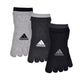 メンズ 靴下 5本指 ソックス くるぶし丈 紳士 adidas 消臭 3足組 24-26cm・26-28cm アディダス 五本指 スニーカー丈 土踏まず サポート スポーツ 短い ワンポイント 福助
