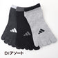 靴下 5本指 くるぶし丈 ソックス メンズ  紳士 adidas 消臭 24-26cm・26-28cm (ショート スニーカー 土踏まず サポート 福助 スポーツ 短い ワンポイント )