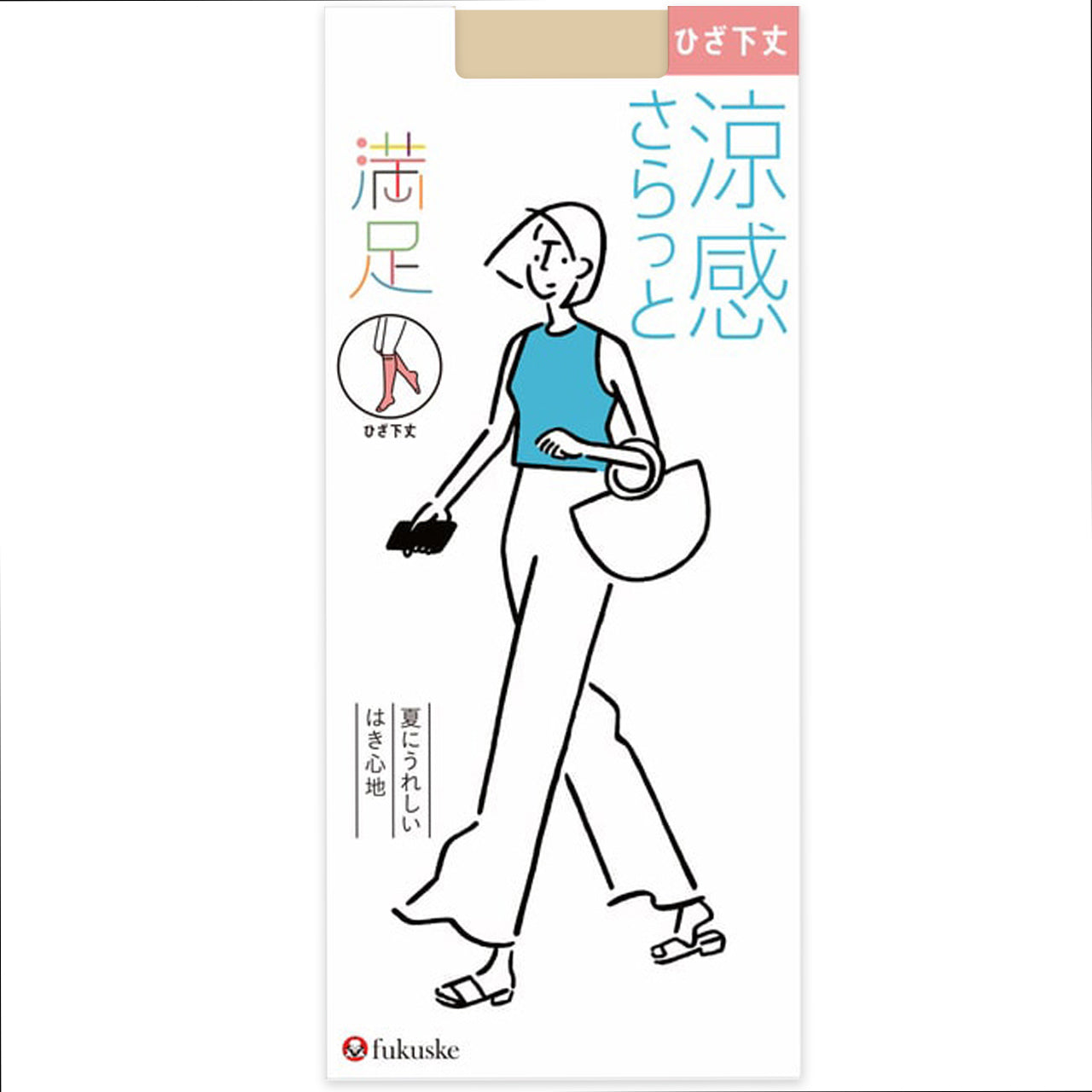 福助 満足 ストッキング ひざ下丈 サマー 22-24cm フクスケ レディース 膝下 夏用 (在庫限り)