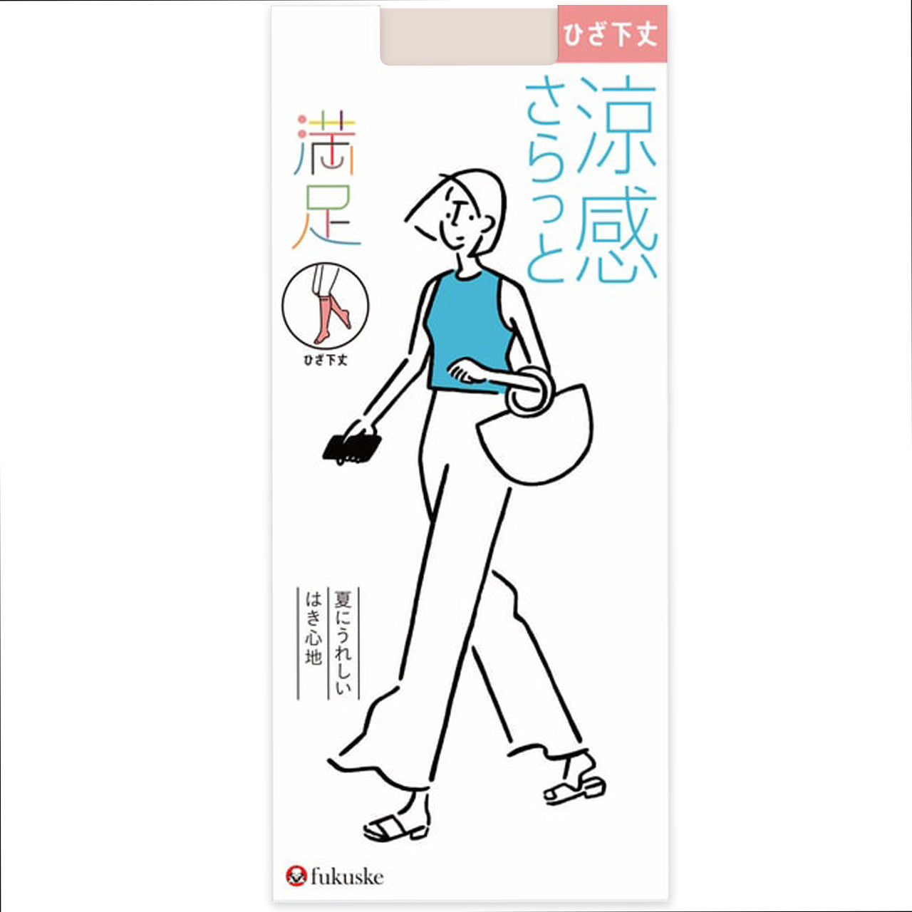 福助 満足 ストッキング ひざ下丈 サマー 22-24cm フクスケ レディース 膝下 夏用 (在庫限り)